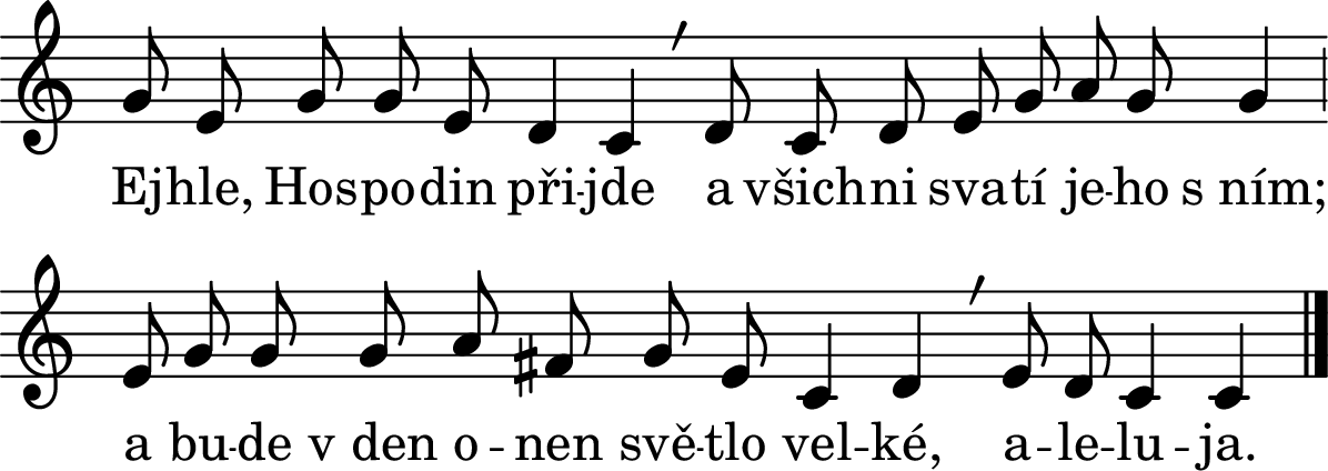 Noty k písni číslo 101A – Ejhle, Hospodin přijde