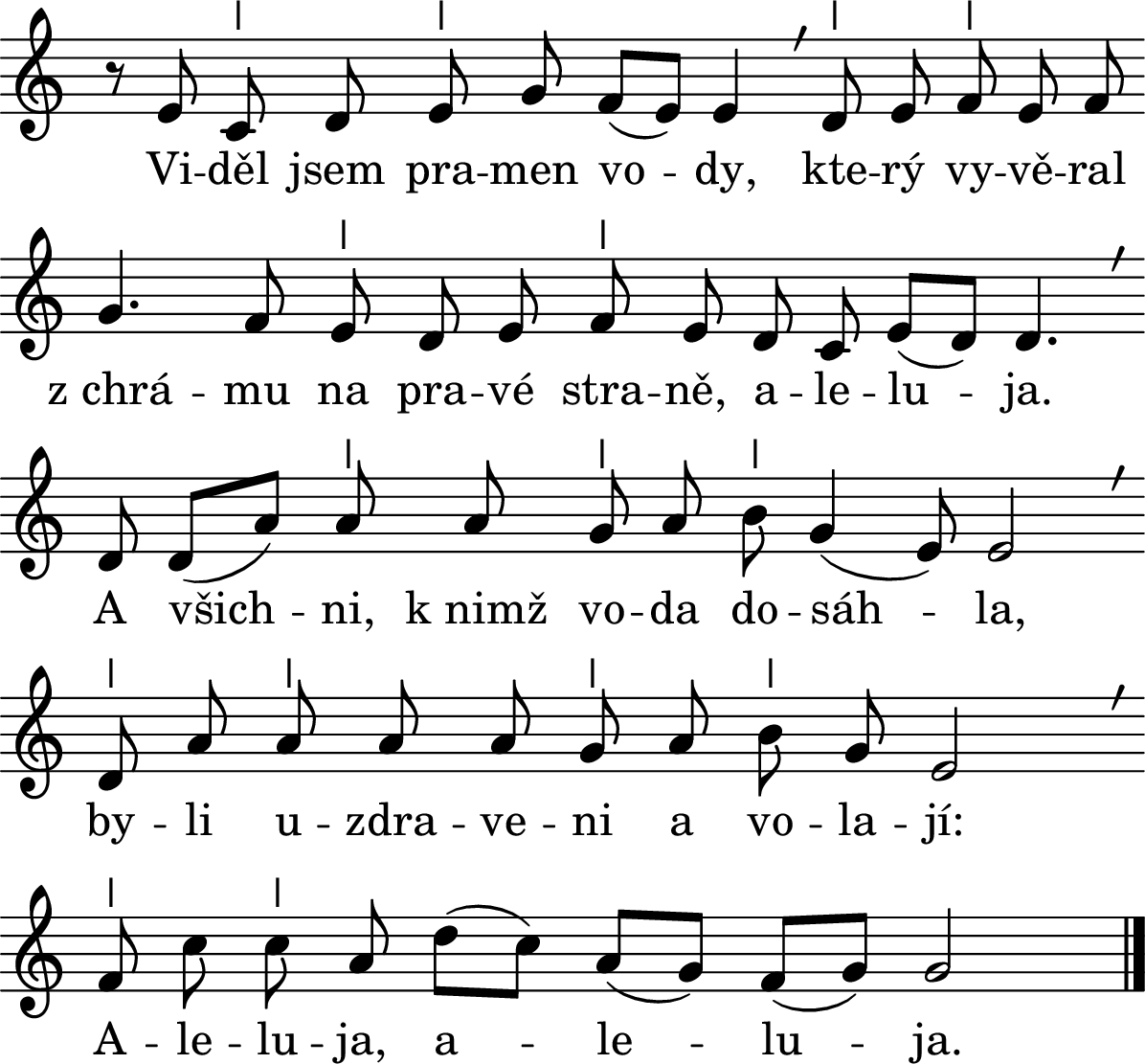 Noty k písni číslo 511A – Viděl jsem pramen vody